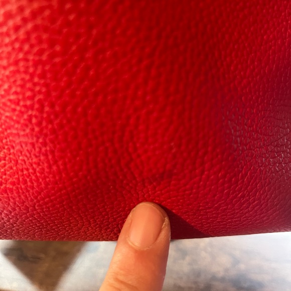 Michael Kors Mercer Chain Bright Red Tote Leather - Picture 4 of 16